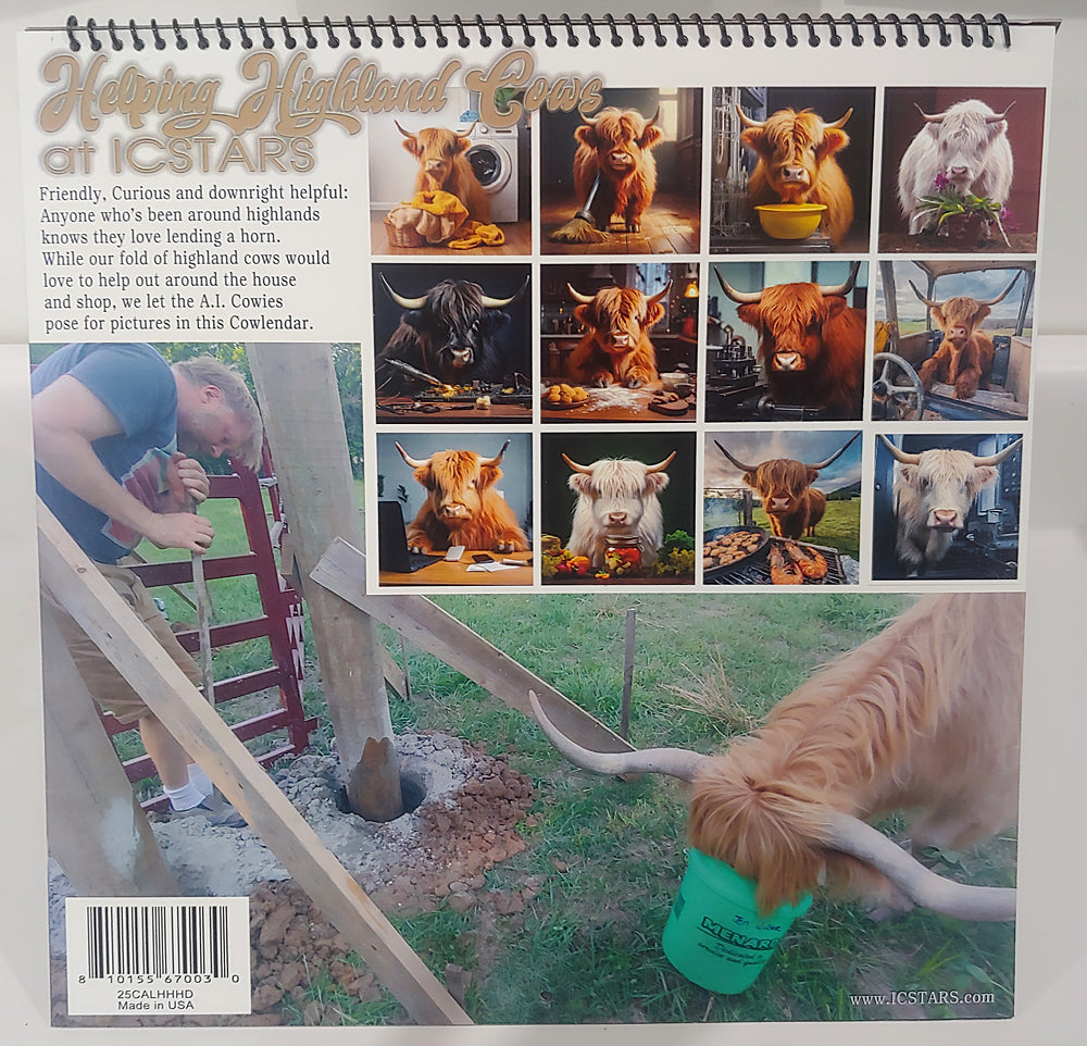 Daystar Filters 2025 Helping Highlands Spiral-Bound Monthly Wall Cowlendar