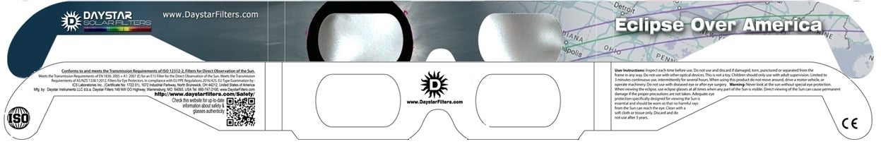 ECLIPSE OVER AMERICA style Eclipse Solar Glasses - 2 pack