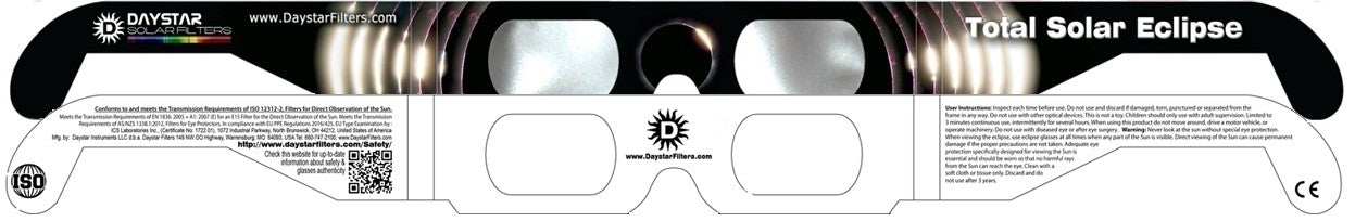 TOTAL SOLAR ECLIPSE style Eclipse Solar Glasses - 5 pack