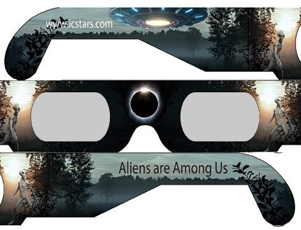 ALIENS ARE AMONG US style FUNNER Eclipse Solar Glasses - 5 pack