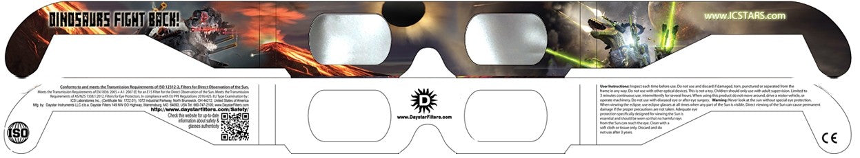 DINOSAURS FIGHT BACK! style FUNNER Eclipse Solar Glasses - 5 pack