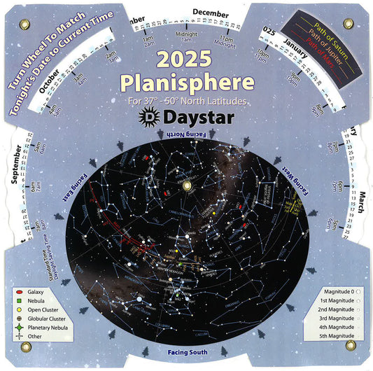 2025 Planisphere (37-50° N latitudes)