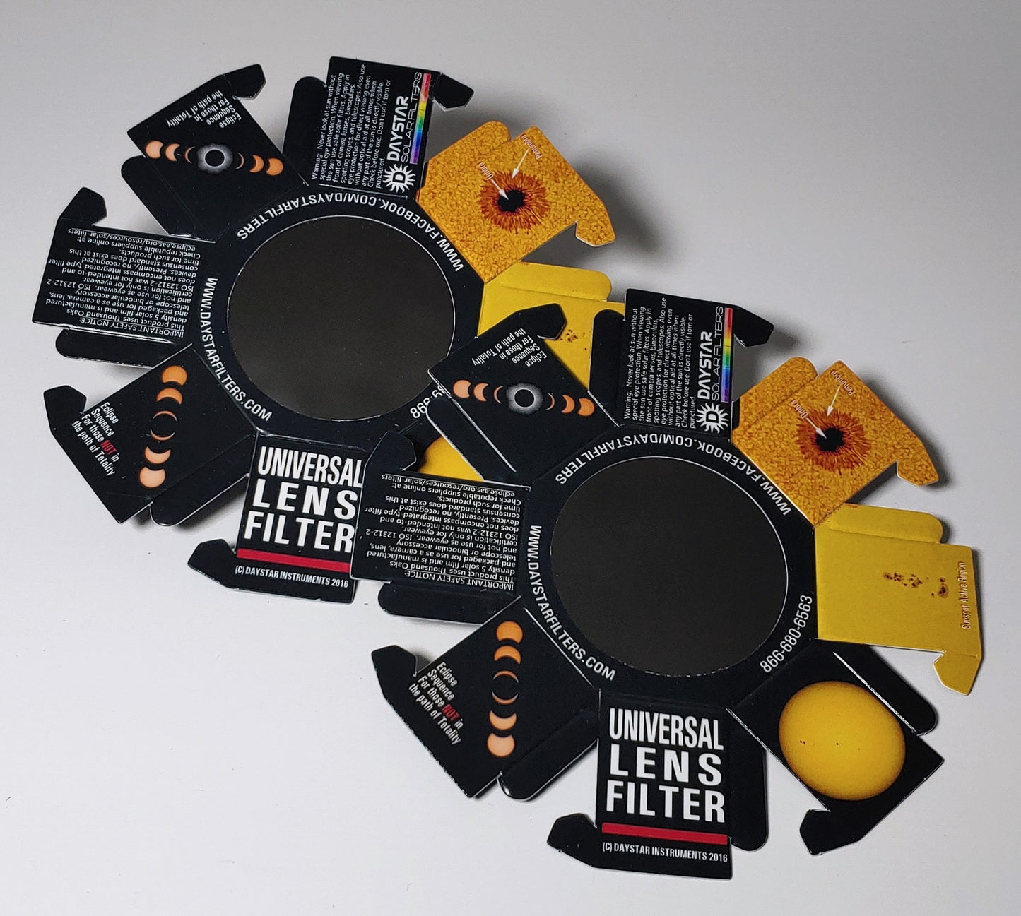 Universal Lens Filter - 90mm aperture BINOCULAR SET of TWO (2 each)