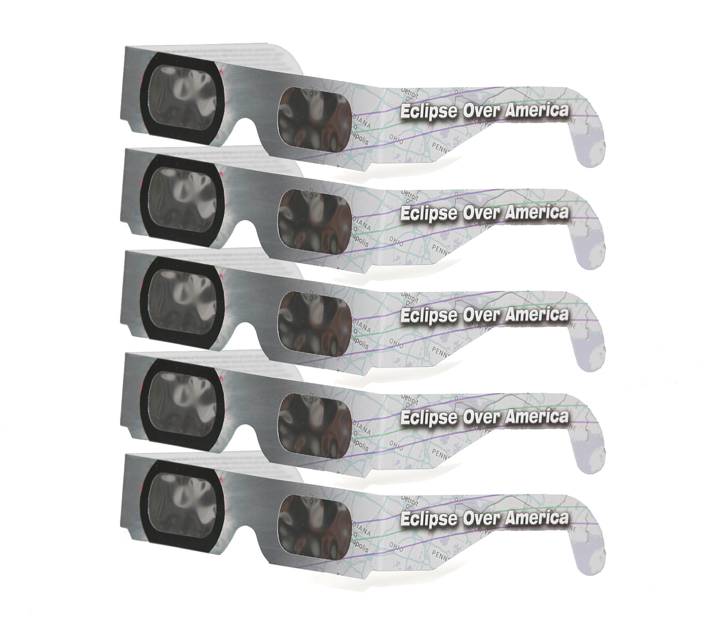 ECLIPSE OVER AMERICA style Eclipse Solar Glasses - 5 pack
