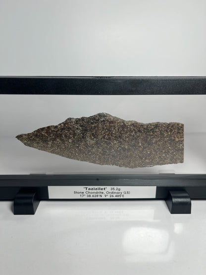 Certified TAZIZILET Specimen Meteorite Slice 35.2g - Recovered 2006, Niger - RARE
