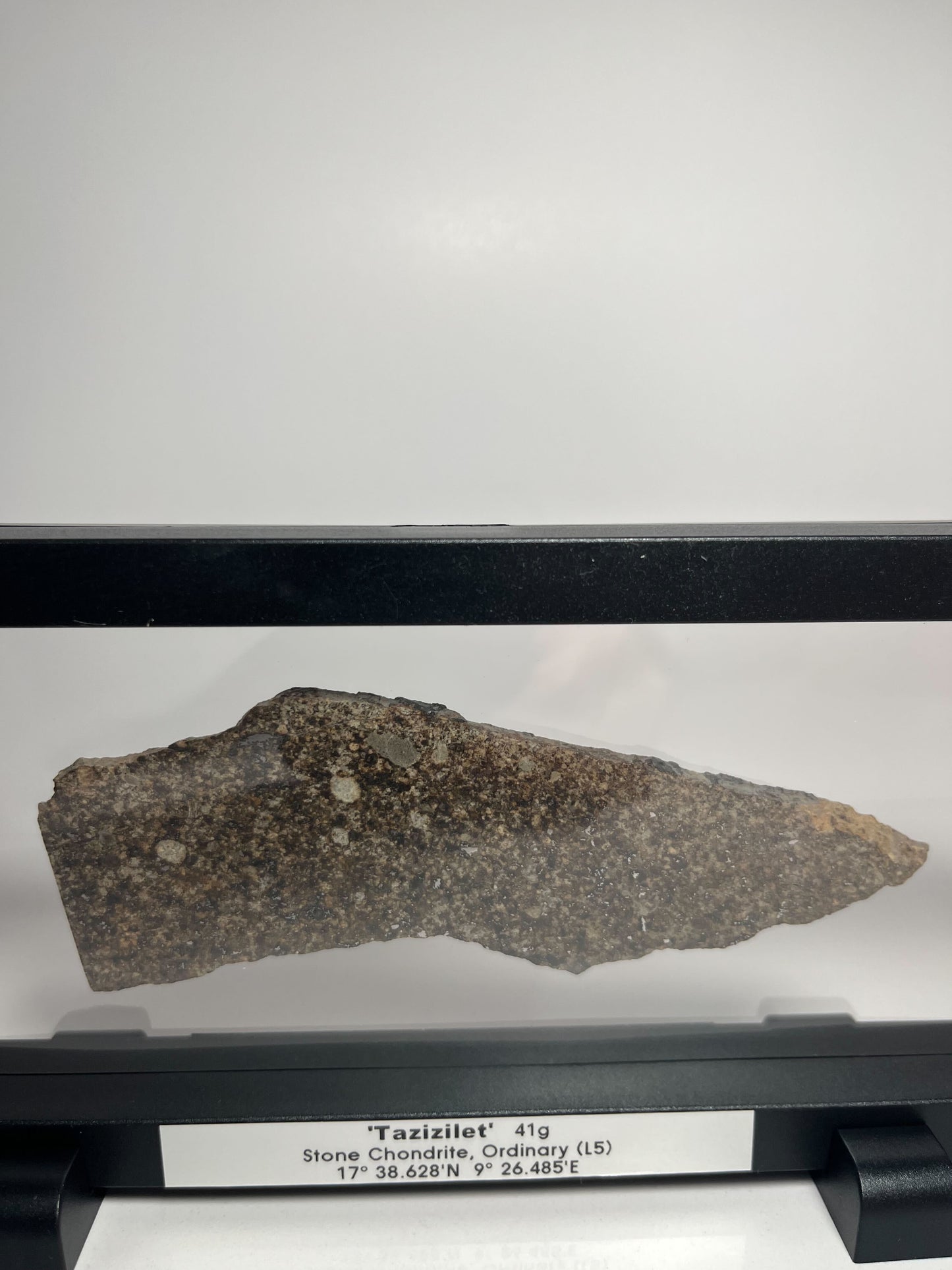 Certified TAZIZILET Specimen Meteorite Slice 41.0g - Recovered 2006, Niger - RARE
